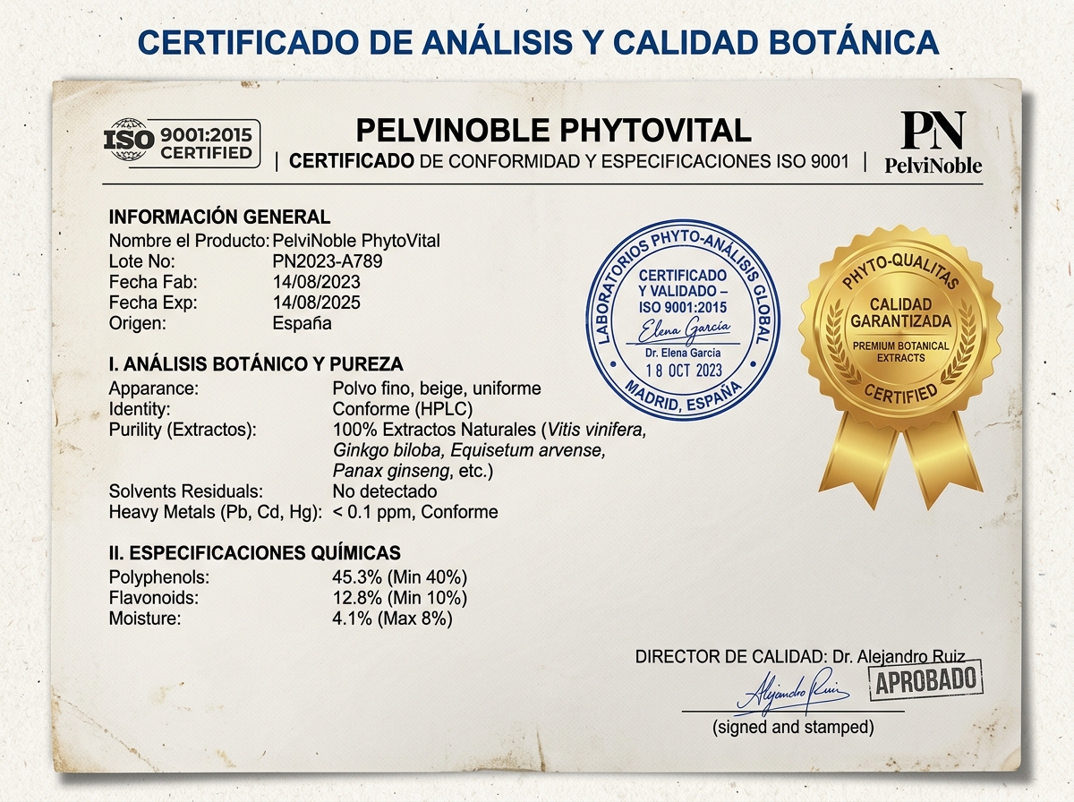 Certificado Oficial de Calidad Botánica ISO